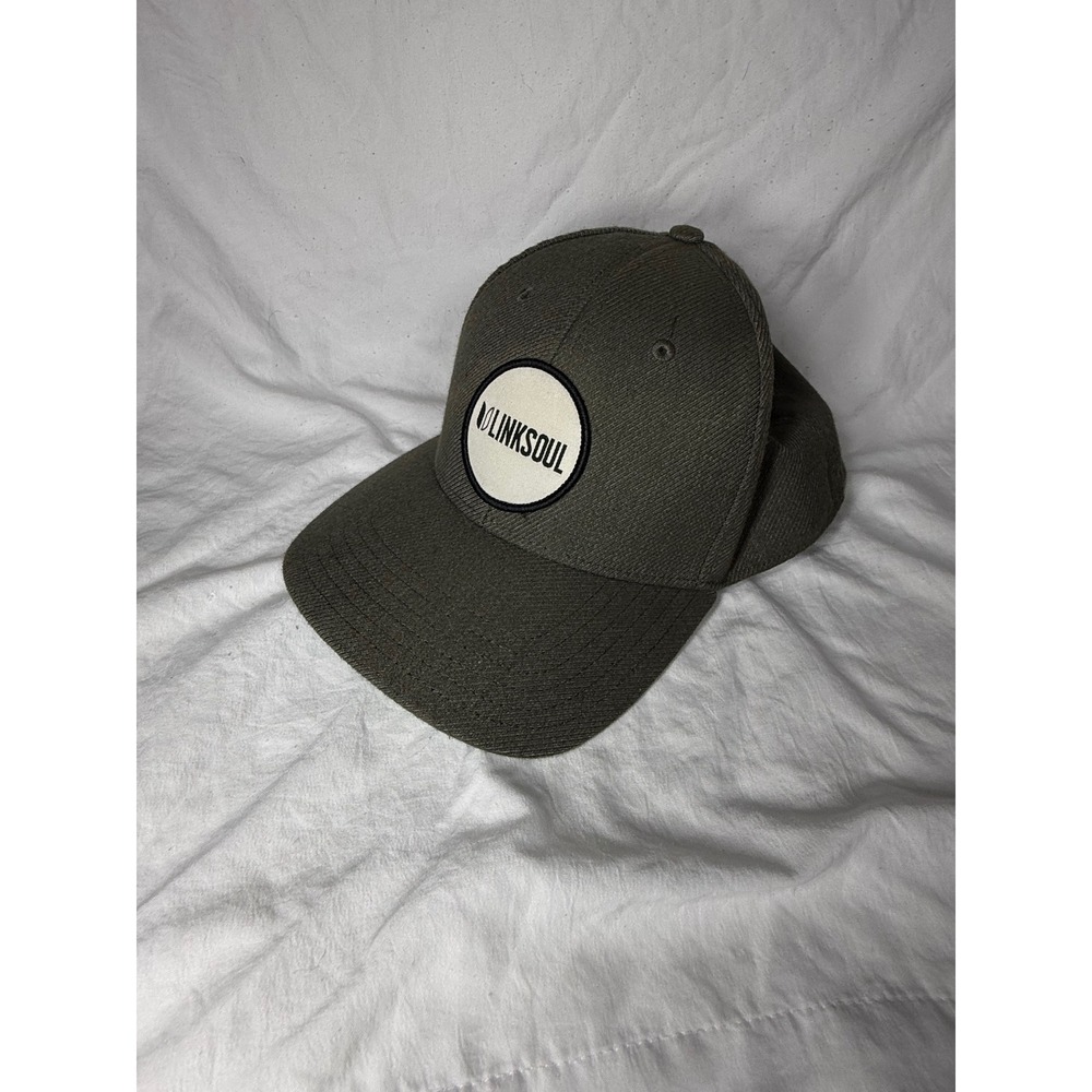 Linksoul Mens Olive Green A-Flex Golf Hat Structured Patch Baseball Cap S/M